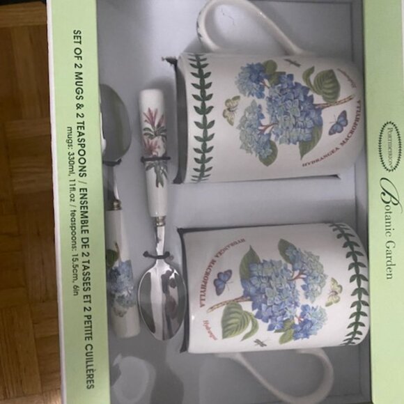 Ensemble Botanic Garden – 2 Mugs 330 ml & 2 Cuillères 15,5 cm - Cadeau Élégant - Picture 2 of 3
